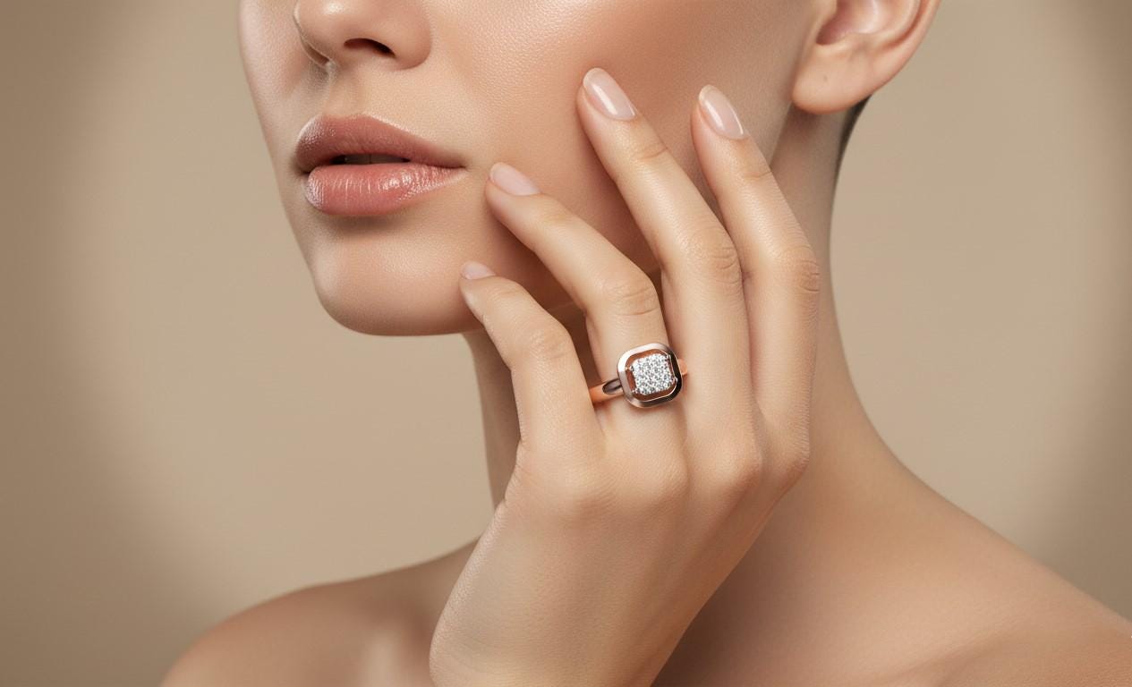 Moissanite Cushion Halo Ring for Women | Gold, Rose Gold & Silver | Sizes 5–11 | Engagement, Promise & Anniversary Gift