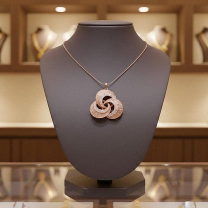 Moissanite Interlocking Circle Pendant Necklace | Gold Rose Silver | Hypoallergenic Bridal Jewelry Gift for Her