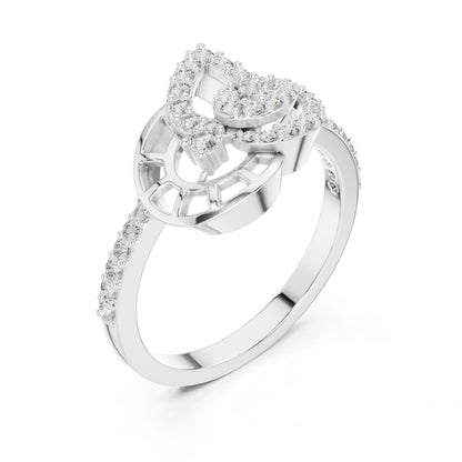 Riora elegant rose gold musical note moissanite diamond ring with minimalist dainty design, perfect for music lovers and promises.