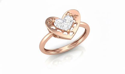 Moissanite Heart Ring for Women | Gold, Rose Gold & Silver | Sizes 5–11 | Romantic Promise & Valentine Gift