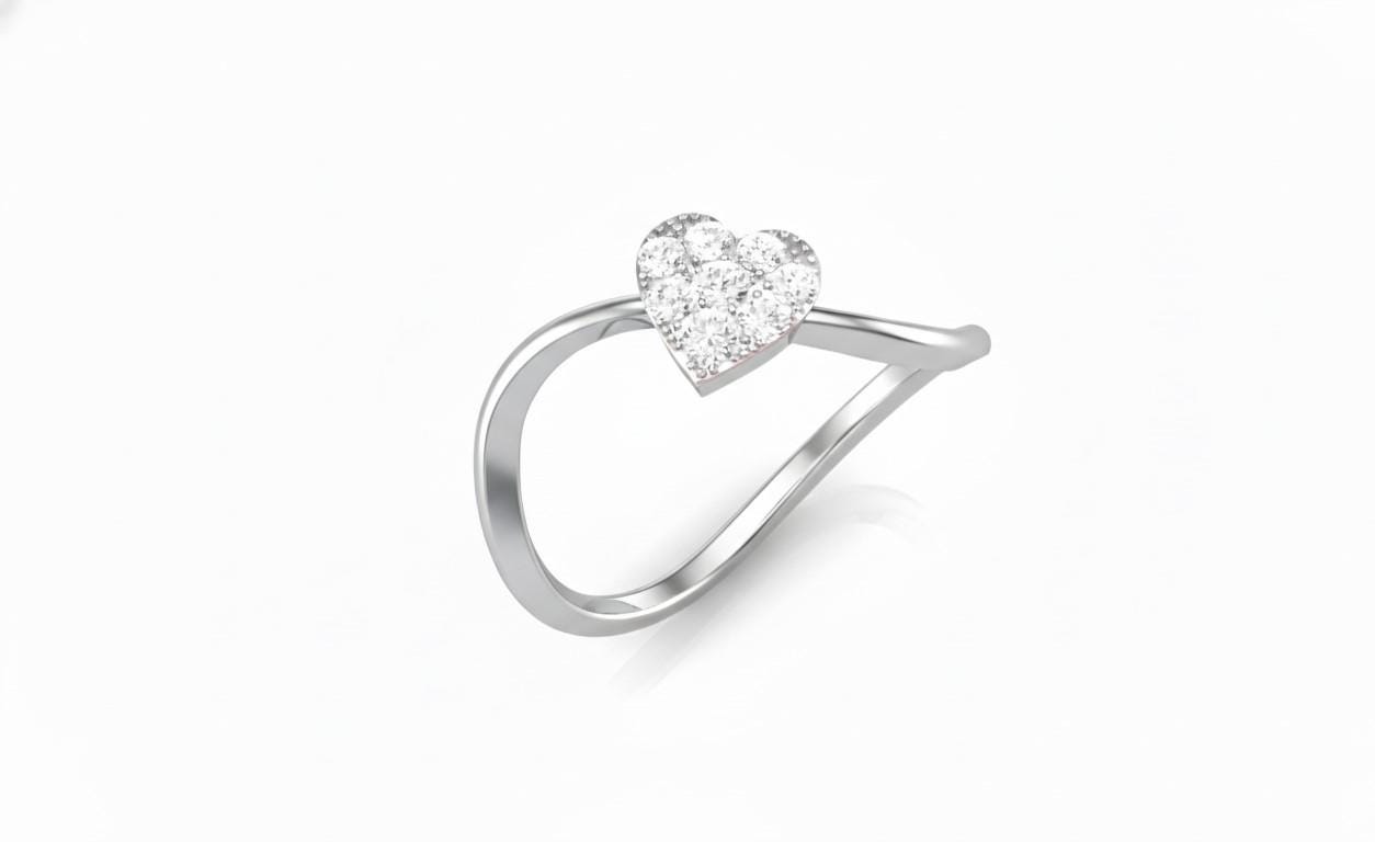 Heart Moissanite Ring – Dainty Love Ring | Hypoallergenic, Nickel-Free | Valentine Gift for Her | Riora