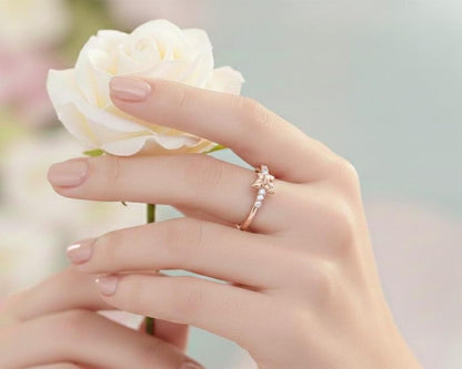 Floral Moissanite Ring for Women | Hypoallergenic Promise Ring