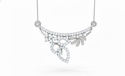 Moissanite Pendant Necklace | Floral Leaf Design | Gold, Rose Gold & Silver | Gift for Her