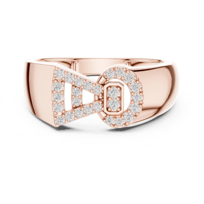 Riora luxury moissanite diamond statement ring with gold rose finish, perfect for bridal, cocktail, or party jewelry.