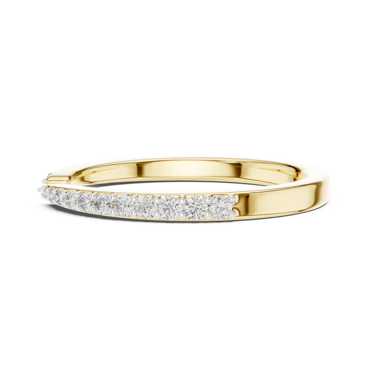 Rose gold open cuff moissanite ring with adjustable diamond-style half eternity design by Riora.
