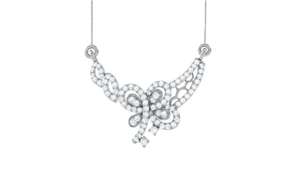 Rose gold butterfly moissanite diamond necklace with elegant pendant, featuring sparkling stones and delicate chain.