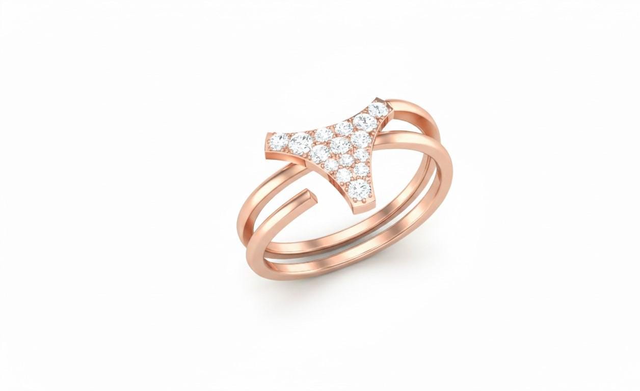 Moissanite V Ring – Adjustable Open Wrap Hypoallergenic Ring with Diamond-Like Sparkle