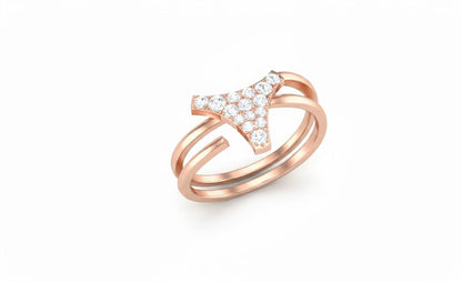 Moissanite V Ring – Adjustable Open Wrap Hypoallergenic Ring with Diamond-Like Sparkle