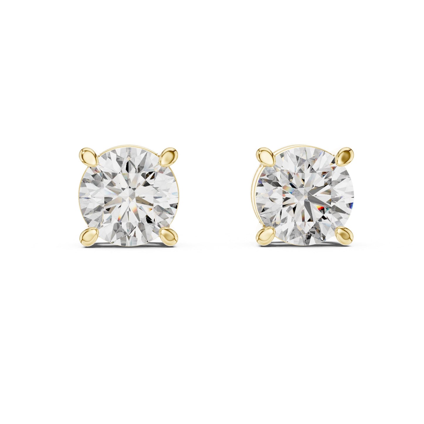 Riora moissanite diamond stud earrings in rose gold, minimalist bridal jewelry, featuring dainty, elegant design for women.