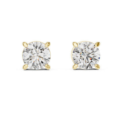 Riora moissanite diamond stud earrings in rose gold, minimalist bridal jewelry, featuring dainty, elegant design for women.