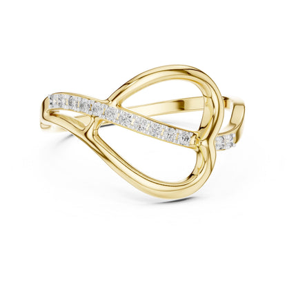 Riora Infinity Moissanite ring with elegant knot design, symbolizing promise and love, perfect for anniversaries or special occasions.