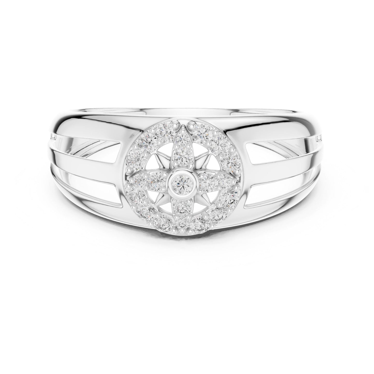 Riora luxury moissanite diamond halo ring in gold and silver bridal jewelry, featuring a sparkling center stone and intricate design.
