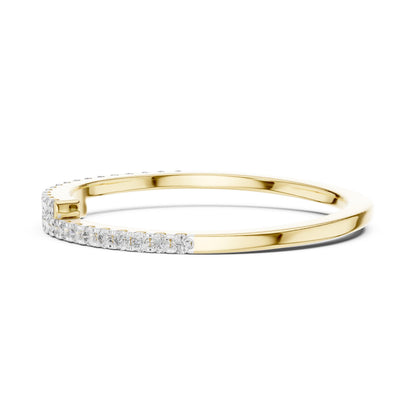 Riora rose gold moissanite curved wedding band with half eternity diamond-style stones, minimalist stacking ring design.
