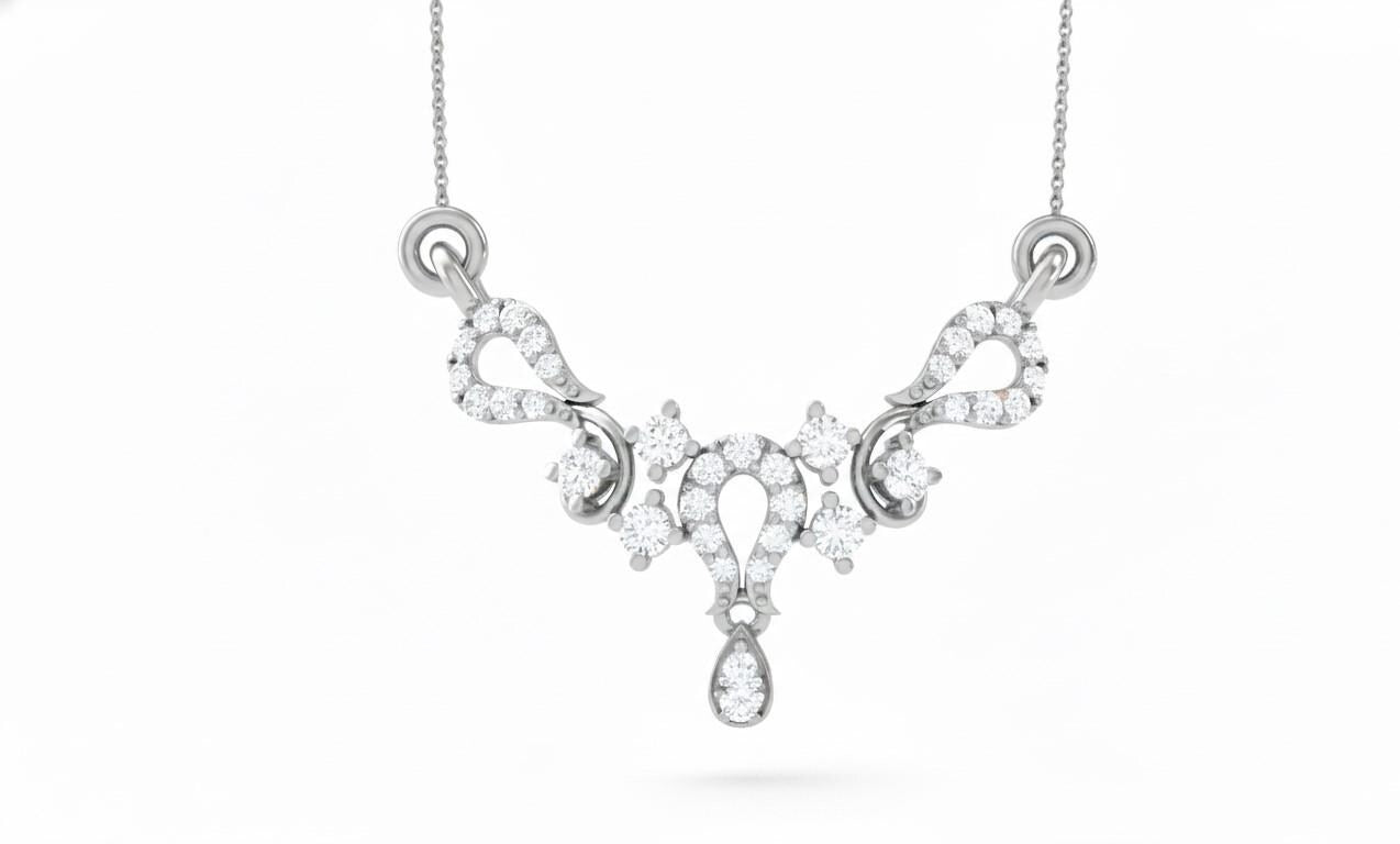 Moissanite Teardrop Pendant Necklace for Women | Gold, Rose Gold & Silver | Adjustable 22" Chain | Bridal & Anniversary Gift