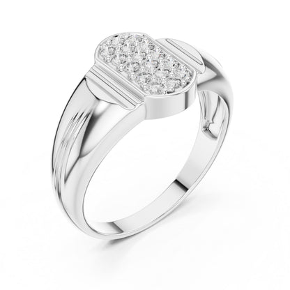 Riora luxury moissanite diamond statement ring in bold rose gold, featuring a sparkling design for cocktail or wedding jewelry.