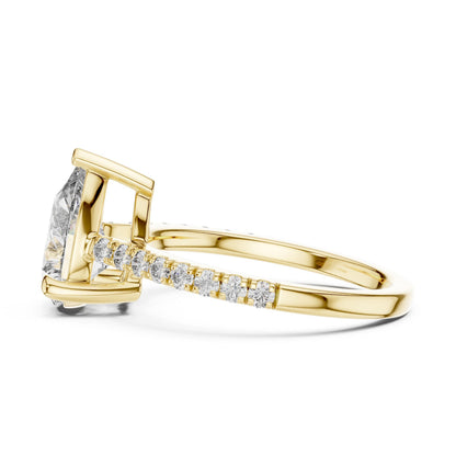 Pear Cut CZ Ring | Gold Rose Gold Silver Engagement & Promise Ring