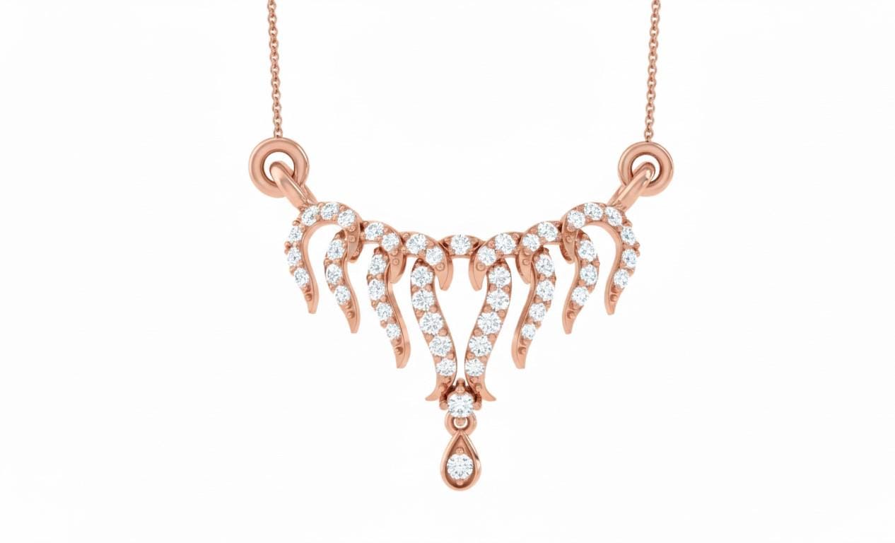 Moissanite Bridal Pendant 22 Inch Adjustable Chain