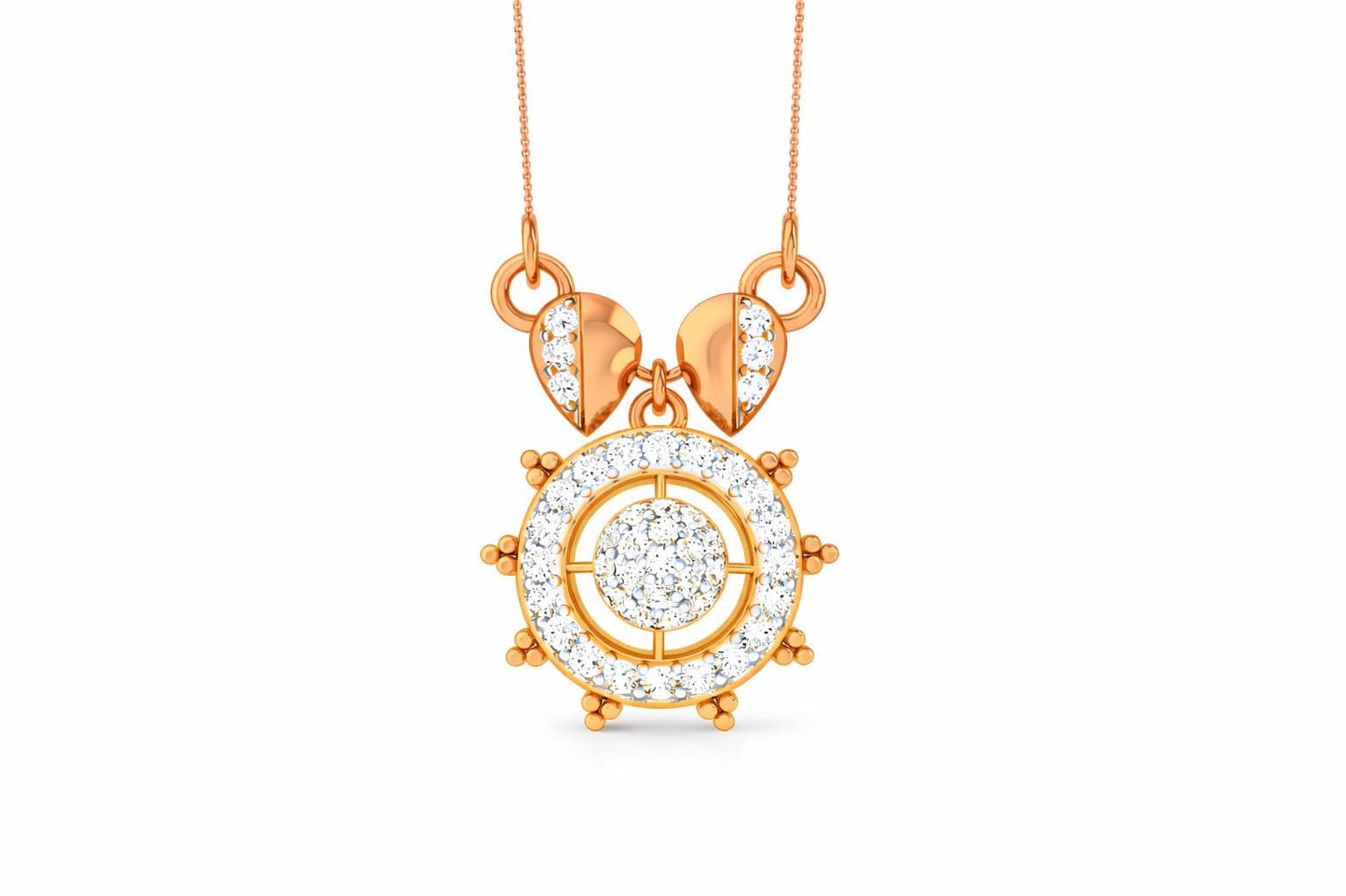 Riora Moissanite halo pendant necklace in gold, rose gold, and silver jewelry, perfect for bridal or wedding gift for women.