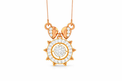 Riora Moissanite halo pendant necklace in gold, rose gold, and silver jewelry, perfect for bridal or wedding gift for women.