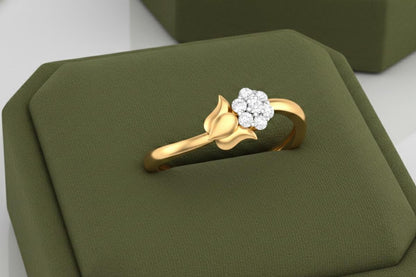 Moissanite Flower Ring | Rose Gold Silver Hypoallergenic Engagement & Promise Ring for Women