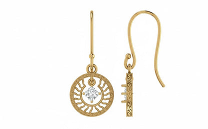 Moissanite Sunburst Drop Earrings | Hypoallergenic Dangle Earrings | Gold, Rose Gold & Silver
