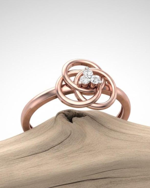 Moissanite Knot Ring for Women | Gold, Rose Gold & Silver | Sizes 5–11 | Promise, Anniversary & Valentine Gift