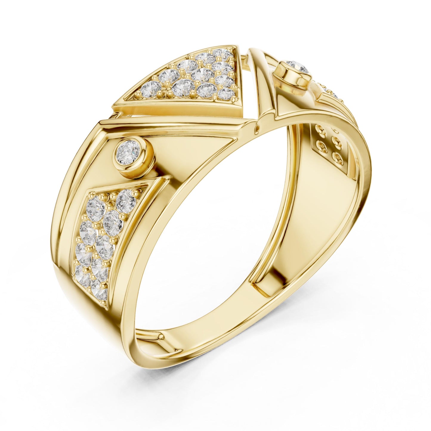 Riora luxury moissanite statement gold cocktail ring with bold design, perfect for bridal, birthday, or special occasions.