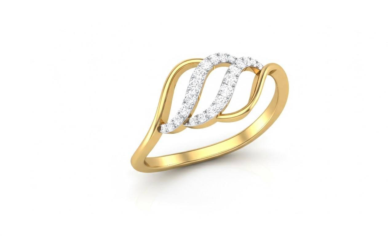 Wave Moissanite Ring – Hypoallergenic Promise Ring Gift for Her