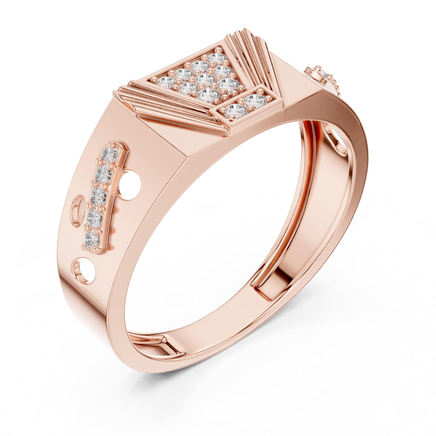 Riora luxury moissanite diamond statement ring for women in gold, featuring a large central gemstone and elegant bridal design