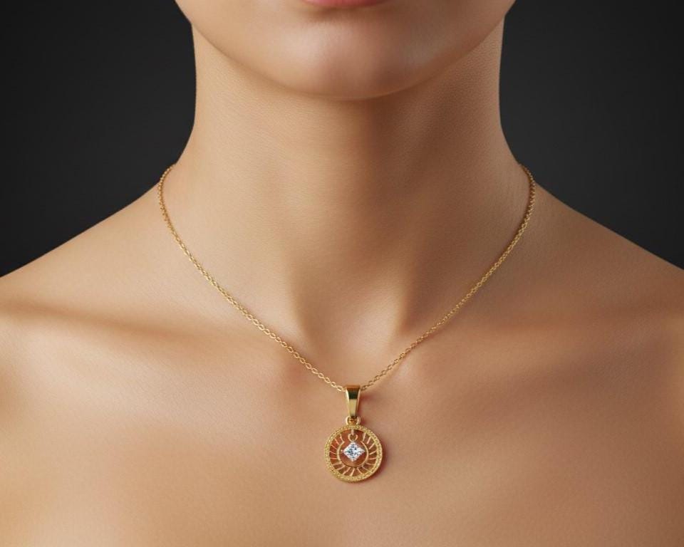 Moissanite Sunburst Pendant Necklace | Hypoallergenic | Gold, Rose Gold, Silver