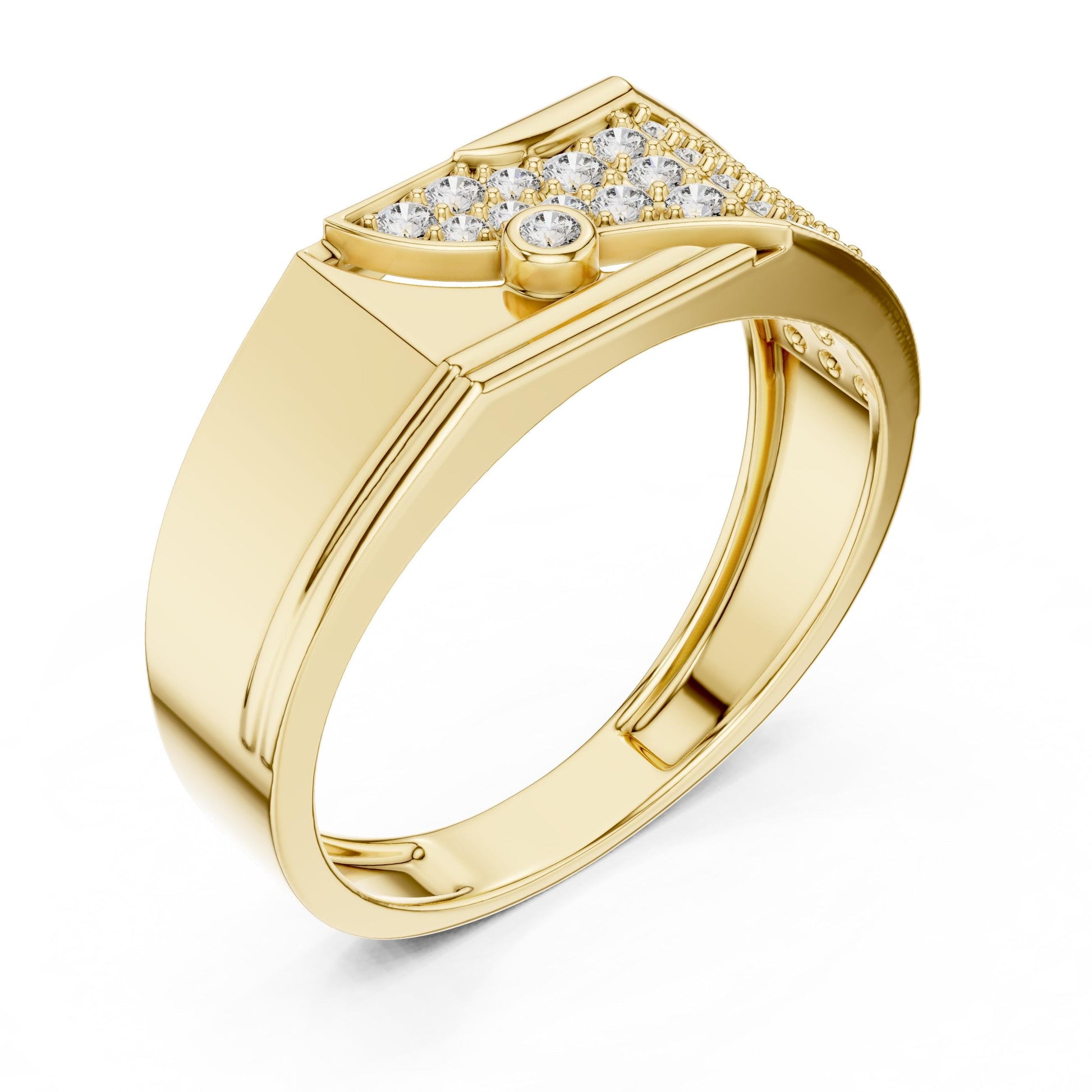 Riora luxury CZ statement ring for men and women with gold and silver bands, hypoallergenic wedding or anniversary jewelry
