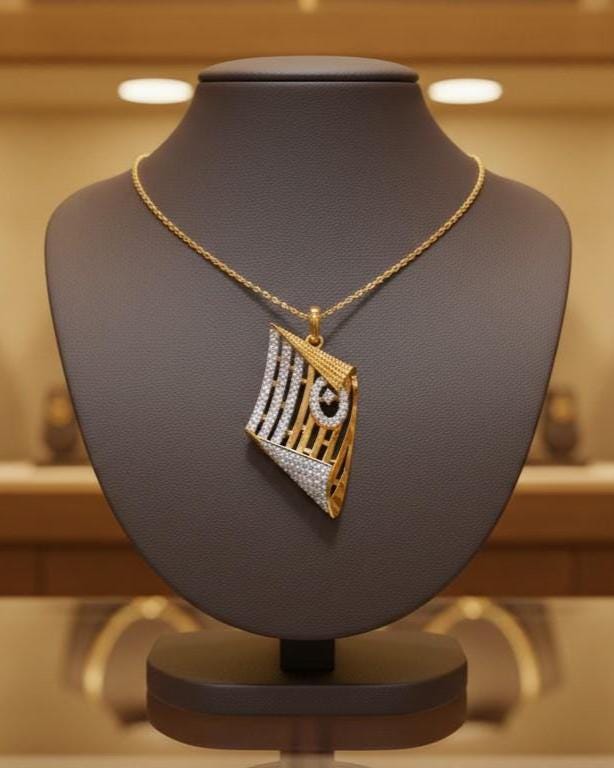 Geometric Pendant Jewelry Moissanite Hypoallergenic Necklace Modern Luxury Chain
