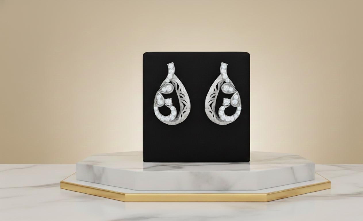 Riora moissanite teardrop stud earrings in gold, rose gold, and silver, nickel-free, perfect bridal gift for her.
