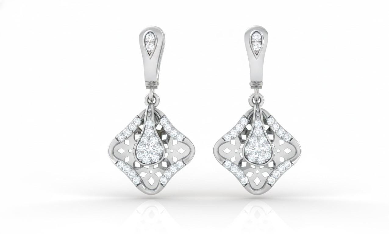 Moissanite Stud Dangle Earrings | Hypoallergenic | Gold, Rose Gold & Silver | Riora