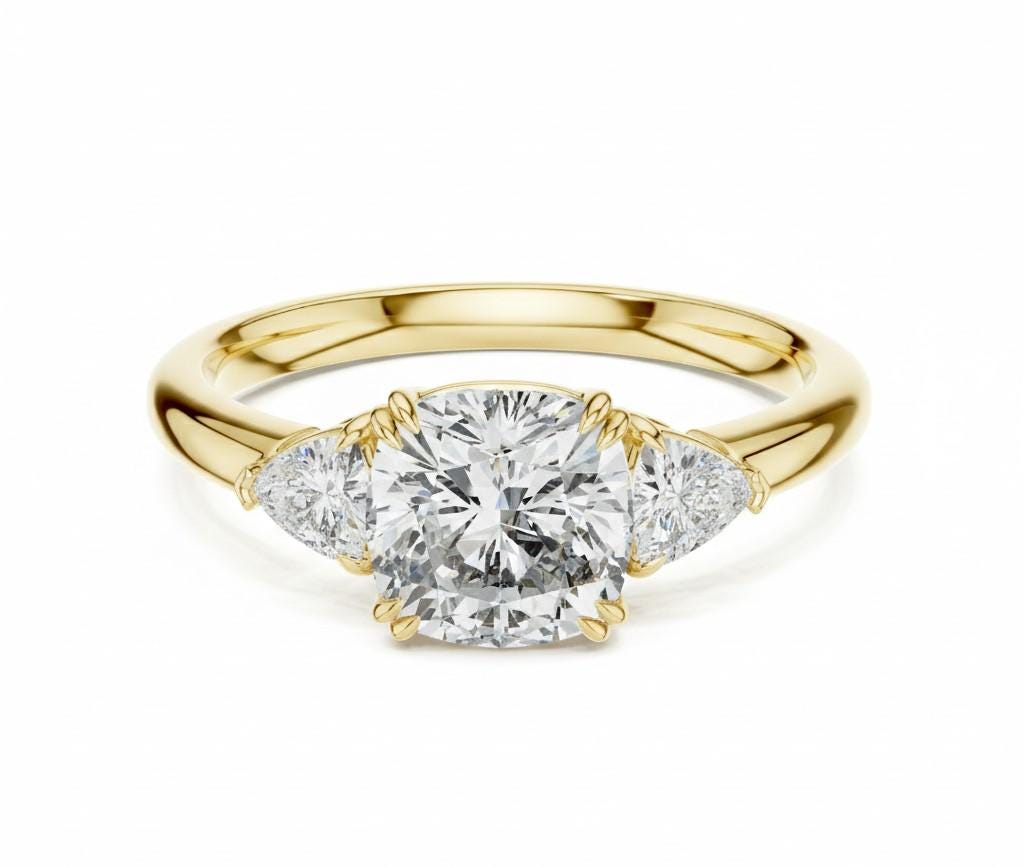 Rose gold and silver CZ engagement ring by Riora featuring a delicate design, hypoallergenic nickel-free bridal promise ring.