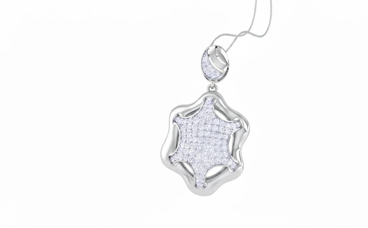 Moissanite Necklace, Rose Gold Silver Chain, Star Pendent