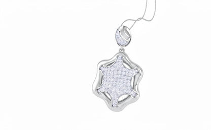 Moissanite Necklace, Rose Gold Silver Chain, Star Pendent