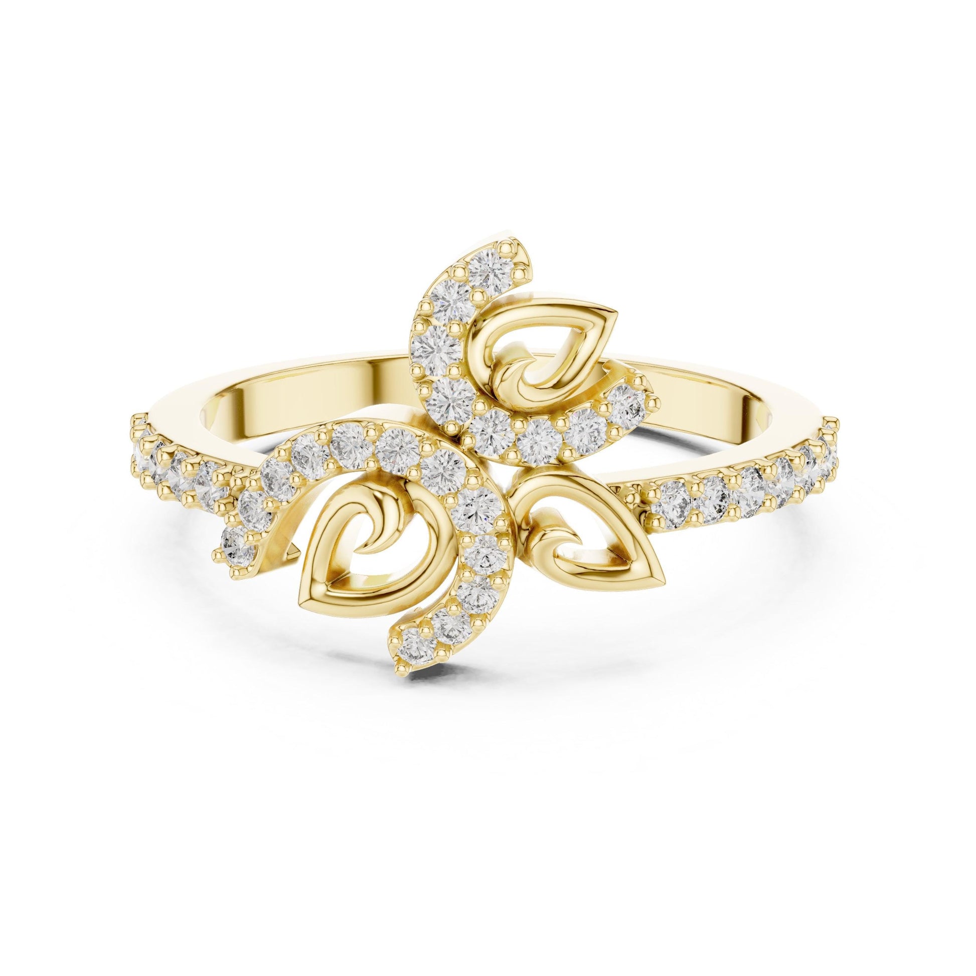 Riora rose gold butterfly moissanite diamond ring with delicate nature-inspired design and minimalist elegance.