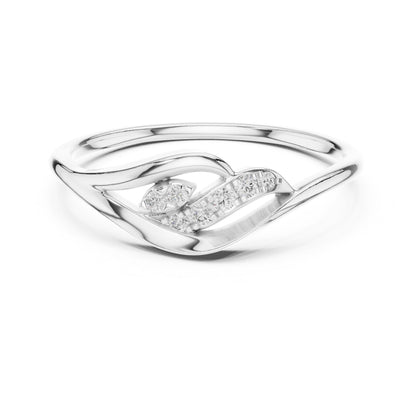 Riora moissanite leaf vine ring in rose gold with nature-inspired design, minimalist wedding band for women and anniversaries.