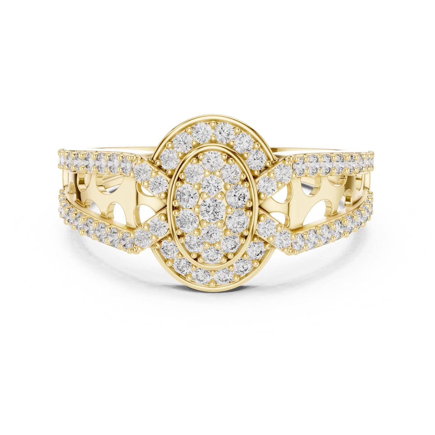 Oval Halo CZ Ring | 925 Hypoallergenic Engagement Ring for Women | Gold, Rose Gold & Silver