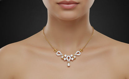 Moissanite Teardrop Pendant Necklace for Women | Gold, Rose Gold & Silver | Adjustable 22" Chain | Bridal & Anniversary Gift