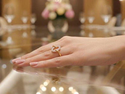 Infinity Moissanite Ring for Women | Hypoallergenic Heart Ring Gift