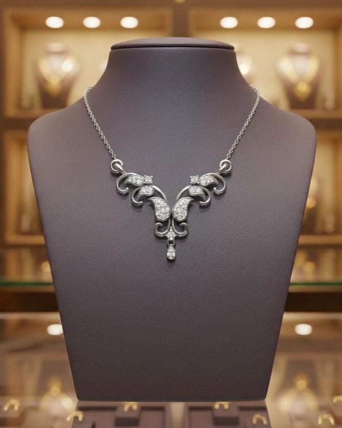Moissanite Necklace Gold Rose Silver | Elegant Floral Drop Pendant| Hypoallergenic  Valentine Jewelry