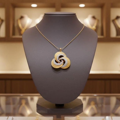 Moissanite Interlocking Circle Pendant Necklace | Gold Rose Silver | Hypoallergenic Bridal Jewelry Gift for Her