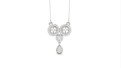 Riora moissanite circle drop necklace with gold, rose, and silver pendant, dainty minimalist bridal jewelry, wedding gift accessory