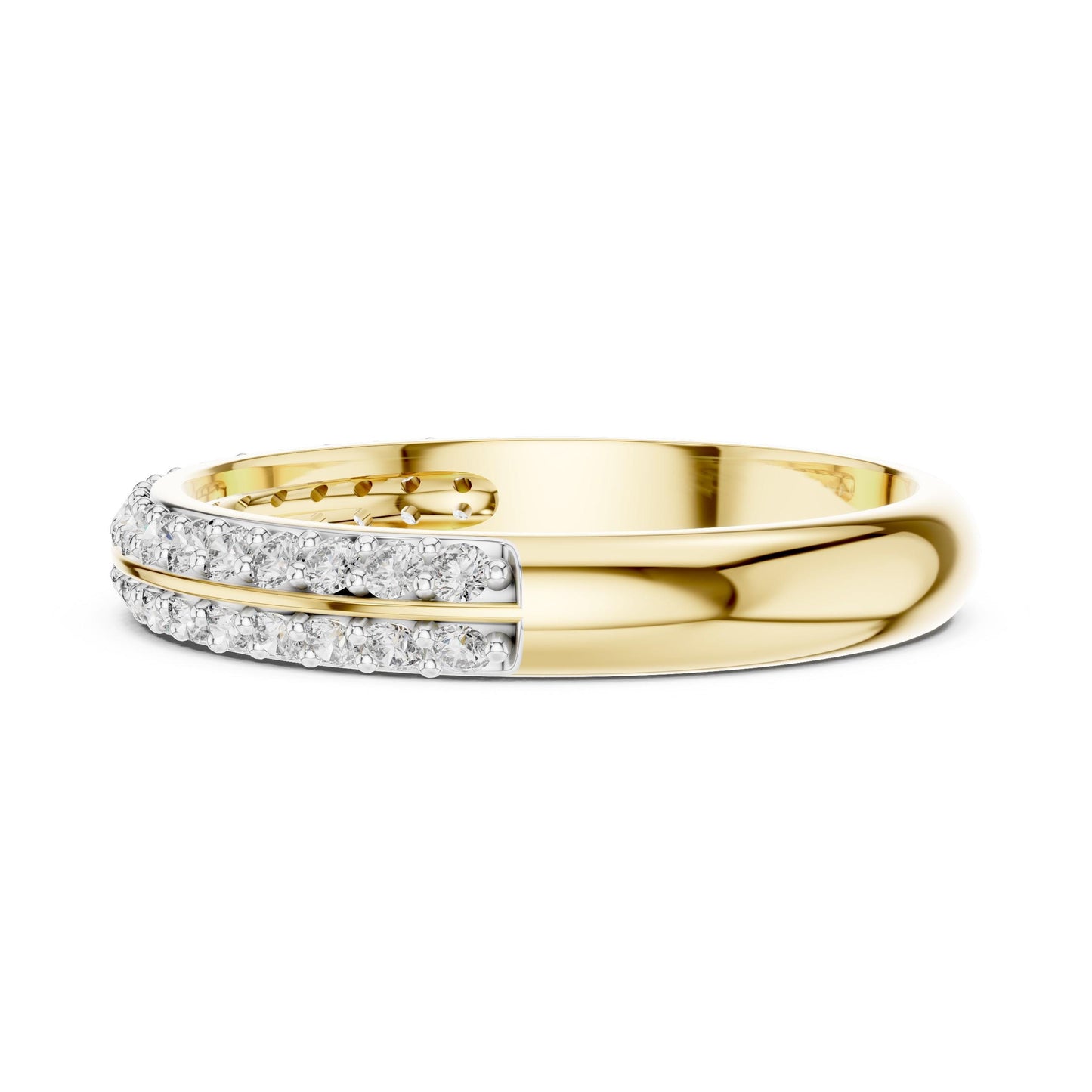 Riora Moissanite diamond eternity ring with pave setting, full eternity band, perfect for wedding or anniversary jewelry.
