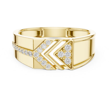 Riora luxury geometric CZ band ring in gold, silver, and rose gold with statement design, nickel-free wedding gift jewelry