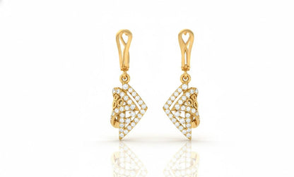 Moissanite Geometric Drop Stud Earrings | Hypoallergenic Luxury | Gold, Rose Gold, Silver