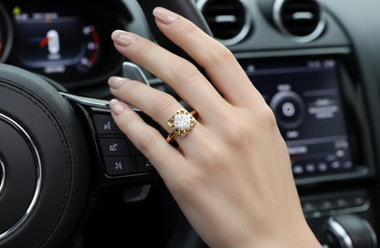 Moissanite Floral Statement Ring | Gold, Rose Gold & Silver | Hypoallergenic Fine Jewelry