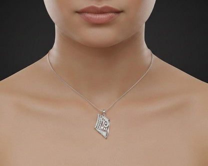 Geometric Pendant Jewelry Moissanite Hypoallergenic Necklace Modern Luxury Chain